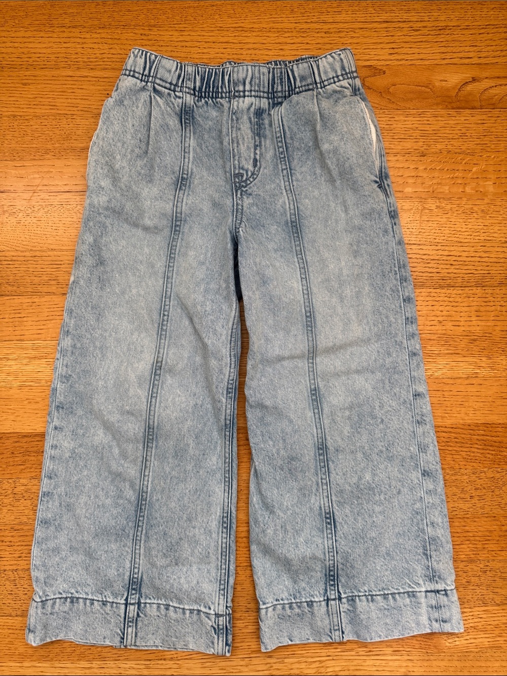 GAP Light Blue Kids High Stride Ankle Wide-Leg Denim Pants